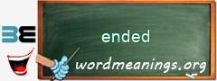 WordMeaning blackboard for ended